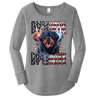 Rottweiler Dog Lover Patriotic 4th Of July Women's Perfect Tri Tunic Long Sleeve Shirt