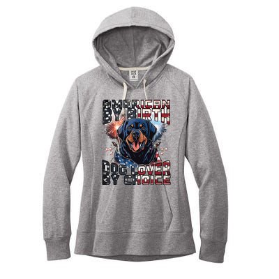 Rottweiler Dog Lover Patriotic 4th Of July Women's Fleece Hoodie