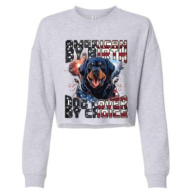 Rottweiler Dog Lover Patriotic 4th Of July Cropped Pullover Crew