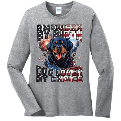 Rottweiler Dog Lover Patriotic 4th Of July Ladies Long Sleeve Shirt