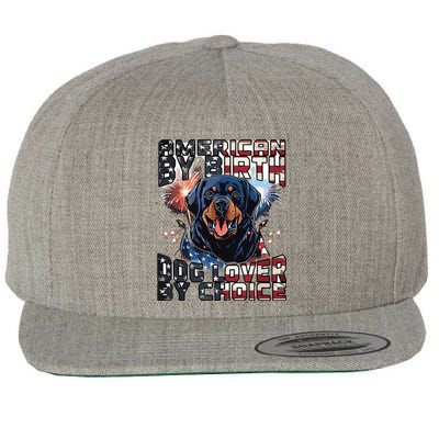 Rottweiler Dog Lover Patriotic 4th Of July Wool Snapback Cap