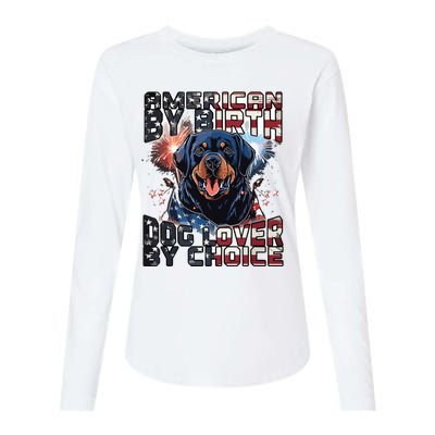 Rottweiler Dog Lover Patriotic 4th Of July Womens Cotton Relaxed Long Sleeve T-Shirt