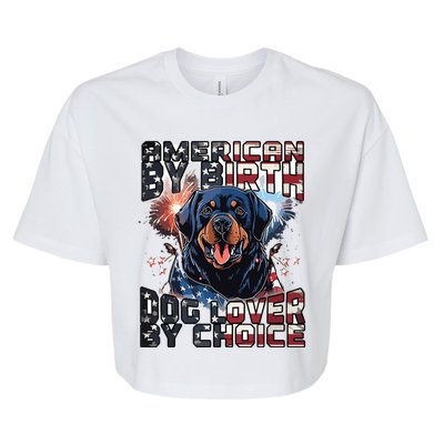 Rottweiler Dog Lover Patriotic 4th Of July Bella+Canvas Jersey Crop Tee