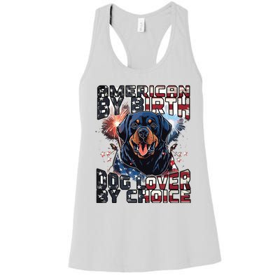 Rottweiler Dog Lover Patriotic 4th Of July Women's Racerback Tank