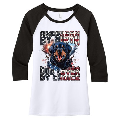 Rottweiler Dog Lover Patriotic 4th Of July Women's Tri-Blend 3/4-Sleeve Raglan Shirt