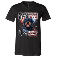 Rottweiler Dog Lover Patriotic 4th of July V-Neck T-Shirt