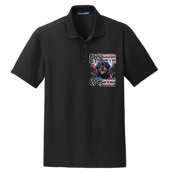 Rottweiler Dog Lover Patriotic 4th of July Dry Zone Grid Polo