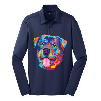 Rottweiler Dog Lover Tee Rottweiler Owner Silk Touch Performance Long Sleeve Polo