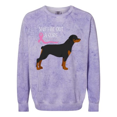 Rottweiler Dog Lover Breast Cancer Awareness Colorblast Crewneck Sweatshirt