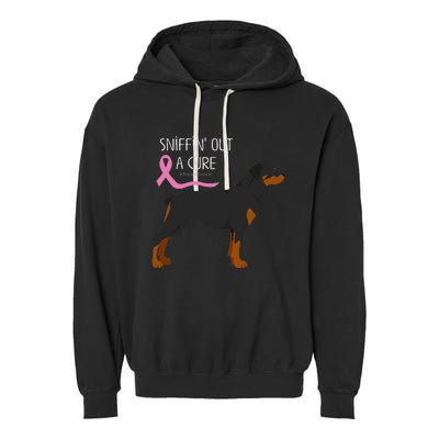 Rottweiler Dog Lover Breast Cancer Awareness Garment-Dyed Fleece Hoodie