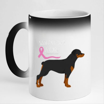 Rottweiler Dog Lover Breast Cancer Awareness 11oz Black Color Changing Mug