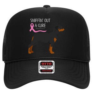 Rottweiler Dog Lover Breast Cancer Awareness High Crown Mesh Back Trucker Hat