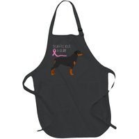 Rottweiler Dog Lover Breast Cancer Awareness Full-Length Apron With Pockets