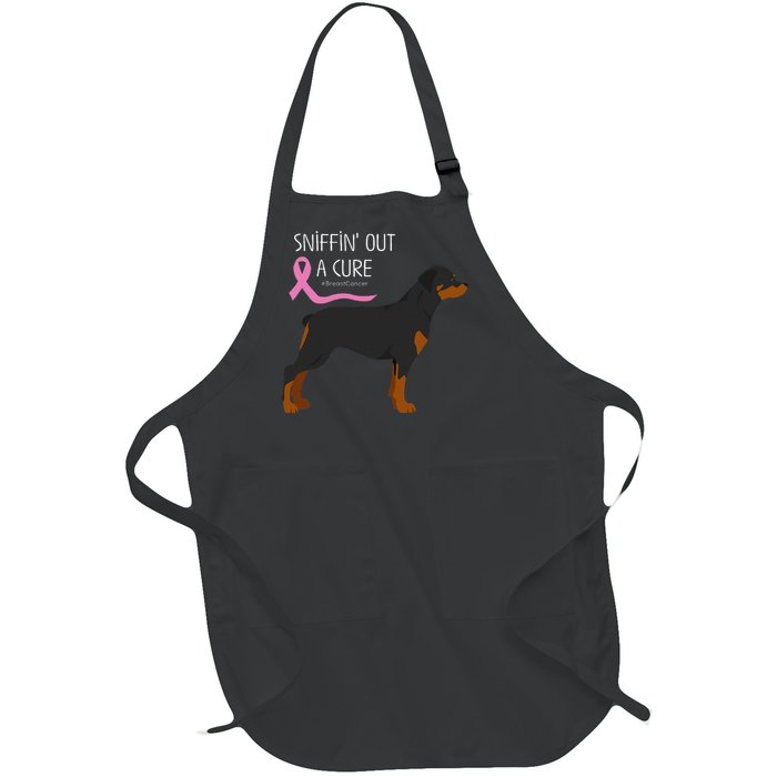 Rottweiler Dog Lover Breast Cancer Awareness Full-Length Apron With Pockets