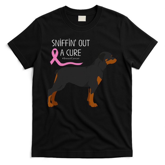 Rottweiler Dog Lover Breast Cancer Awareness T-Shirt