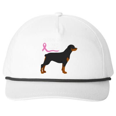 Rottweiler Dog Lover Breast Cancer Awareness Snapback Five-Panel Rope Hat