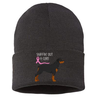 Rottweiler Dog Lover Breast Cancer Awareness Sustainable Knit Beanie