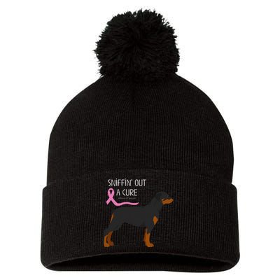 Rottweiler Dog Lover Breast Cancer Awareness Pom Pom 12in Knit Beanie