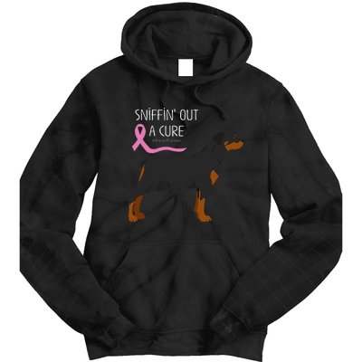 Rottweiler Dog Lover Breast Cancer Awareness Tie Dye Hoodie