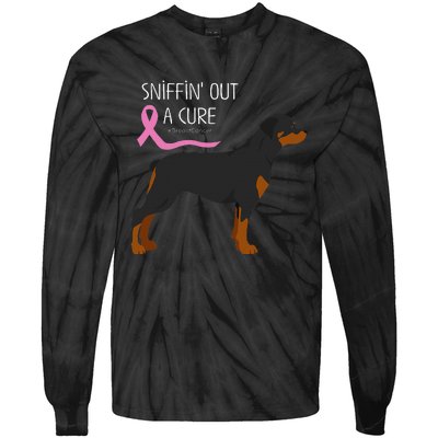 Rottweiler Dog Lover Breast Cancer Awareness Tie-Dye Long Sleeve Shirt