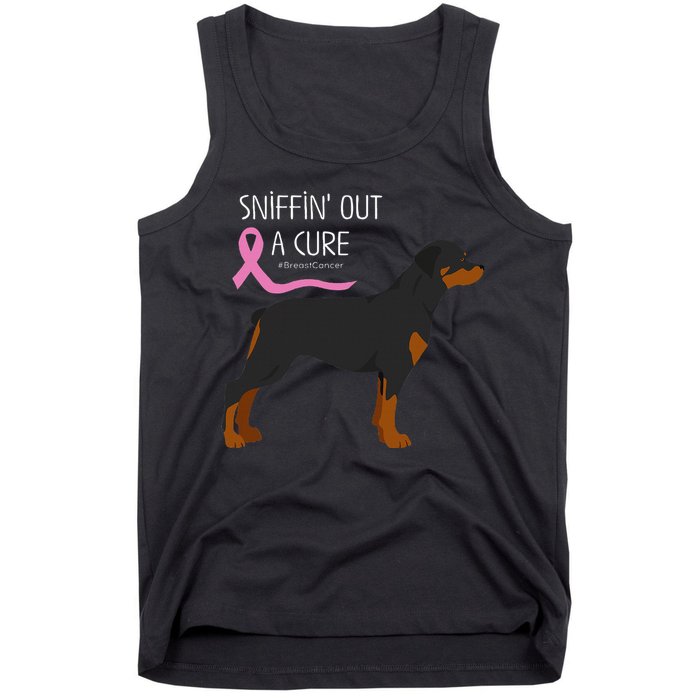 Rottweiler Dog Lover Breast Cancer Awareness Tank Top