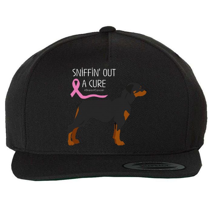 Rottweiler Dog Lover Breast Cancer Awareness Wool Snapback Cap