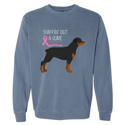 Rottweiler Dog Lover Breast Cancer Awareness Garment-Dyed Sweatshirt