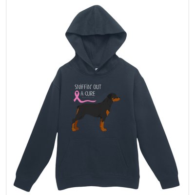 Rottweiler Dog Lover Breast Cancer Awareness Urban Pullover Hoodie