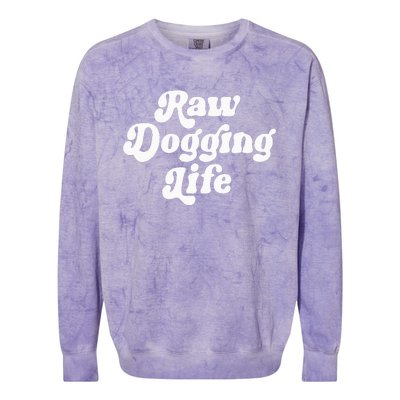 Raw Dogging Life Funny Meme Design Colorblast Crewneck Sweatshirt