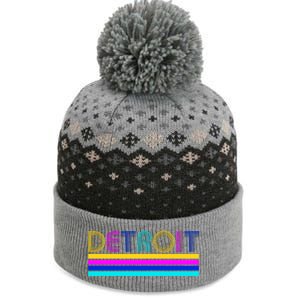 Retro Detroit Logo The Baniff Cuffed Pom Beanie