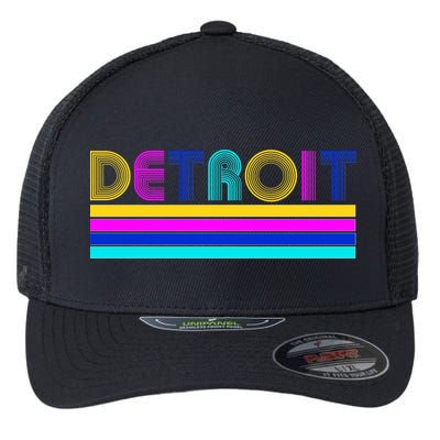 Retro Detroit Logo Flexfit Unipanel Trucker Cap