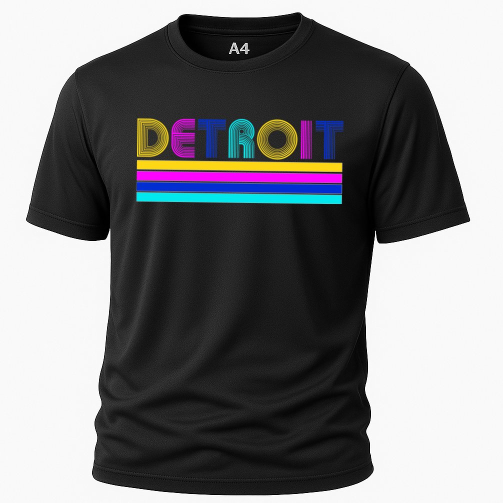 Retro Detroit Logo Cooling Performance Crew T-Shirt