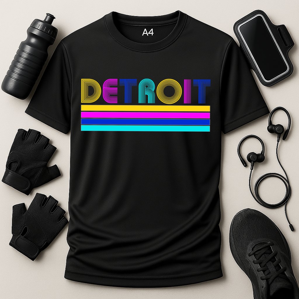 Retro Detroit Logo Cooling Performance Crew T-Shirt