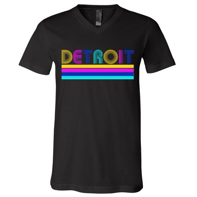 Retro Detroit Logo V-Neck T-Shirt