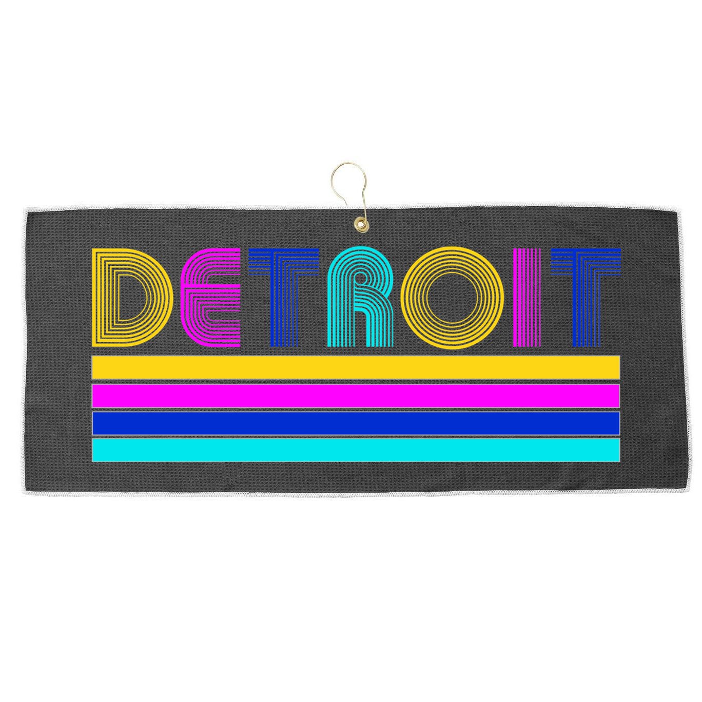 Retro Detroit Logo Large Microfiber Waffle Golf Towel