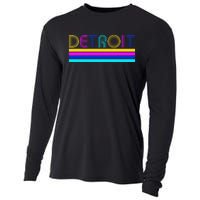 Retro Detroit Logo Cooling Performance Long Sleeve Crew