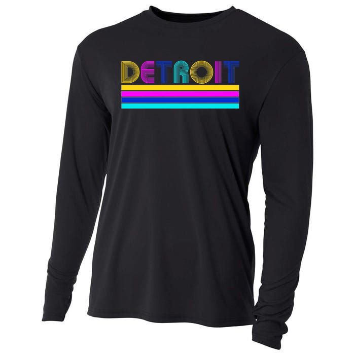 Retro Detroit Logo Cooling Performance Long Sleeve Crew