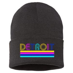 Retro Detroit Logo Sustainable Knit Beanie