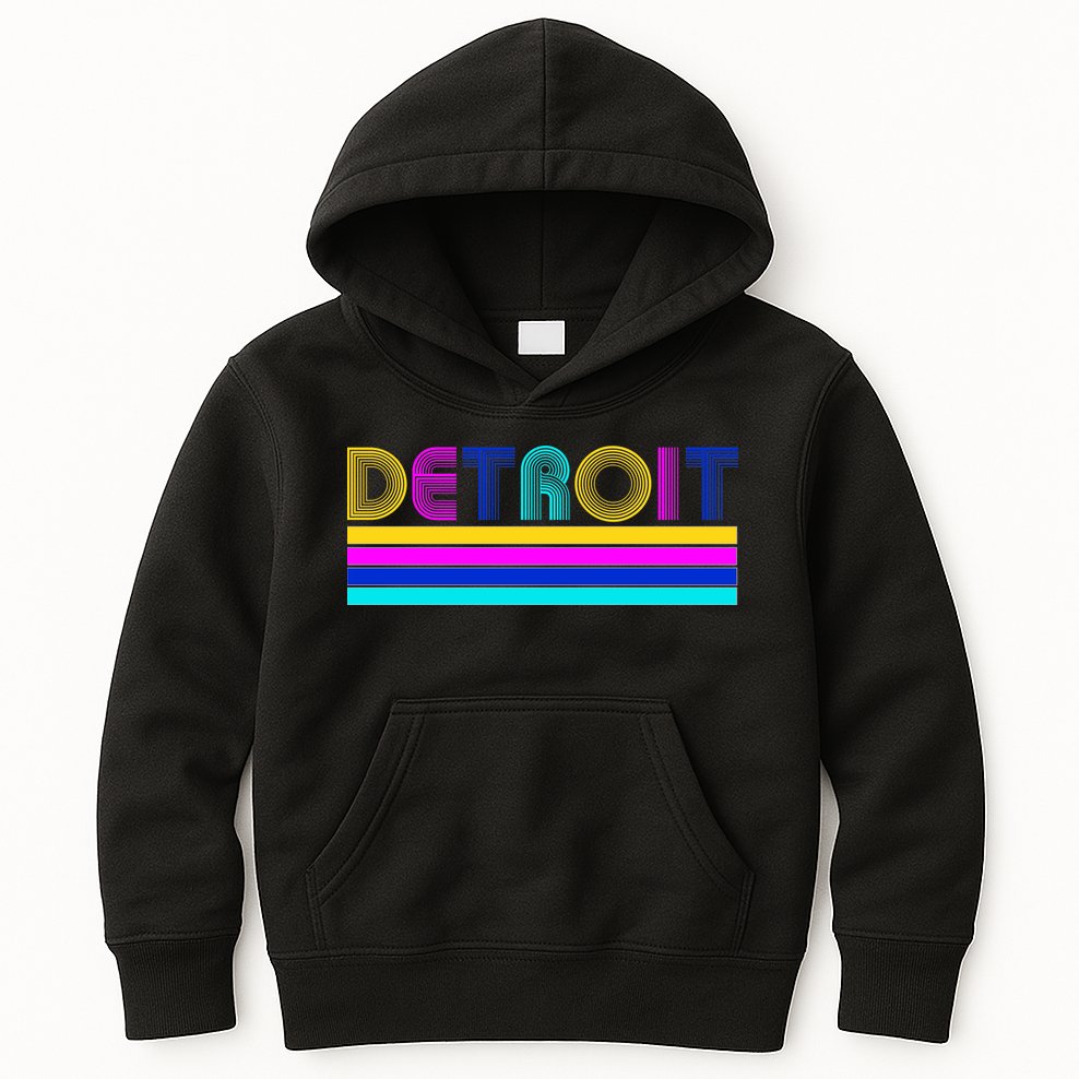 Retro Detroit Logo Kids Hoodie