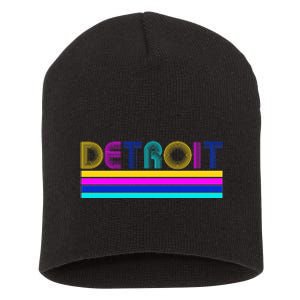 Retro Detroit Logo Short Acrylic Beanie