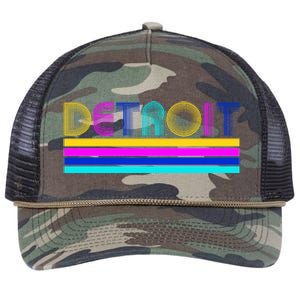 Retro Detroit Logo Retro Rope Trucker Hat Cap