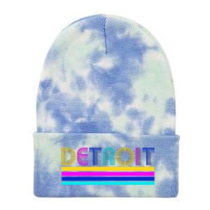 Retro Detroit Logo Tie Dye 12in Knit Beanie