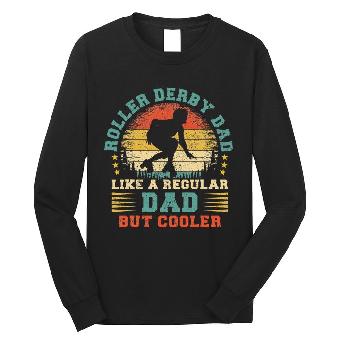 Roller Derby Lover Vintage Roller Derby Dad Fathers Day Long Sleeve Shirt