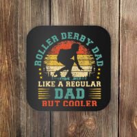 Roller Derby Lover Vintage Roller Derby Dad Fathers Day Coaster