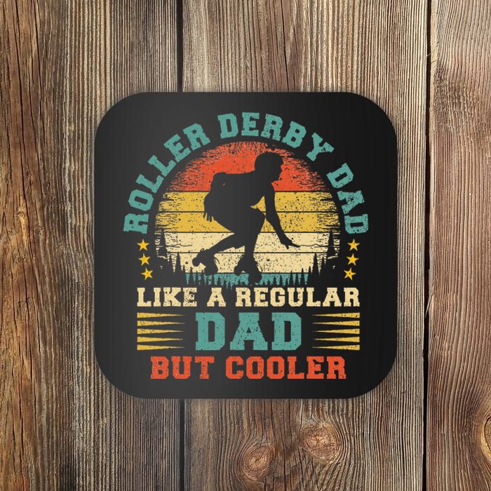 Roller Derby Lover Vintage Roller Derby Dad Fathers Day Coaster