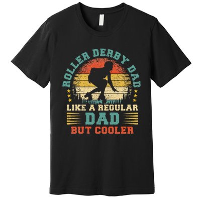 Roller Derby Lover Vintage Roller Derby Dad Fathers Day Premium T-Shirt