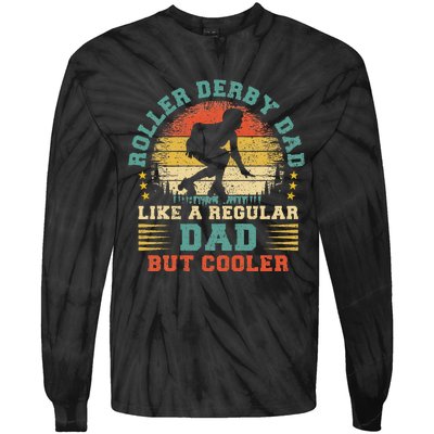 Roller Derby Lover Vintage Roller Derby Dad Fathers Day Tie-Dye Long Sleeve Shirt