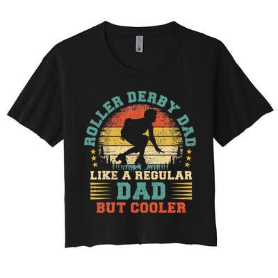 Roller Derby Lover Vintage Roller Derby Dad Fathers Day Crop Top