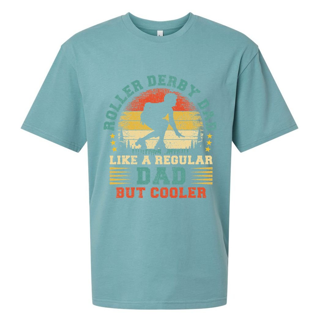 Roller Derby Lover Vintage Roller Derby Dad Fathers Day Sueded Cloud Jersey T-Shirt