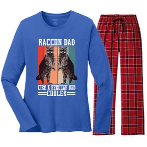 Raccon Dad Like A Regular Dad Cooler Gift Women's Long Sleeve Flannel Pajama Set 